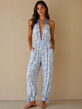 🔥 Dolce Vita Geometric Open Back Halter Jumpsuit NWOT